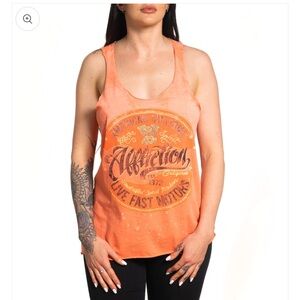 AFFLICTION AC Scrap Metal Raw Edge Tank size medium NWT
